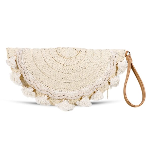 Clutch Purses, Straw Beach Bag, Bohemian Handmade Woven Envelope V >:( - Picture 1 of 5